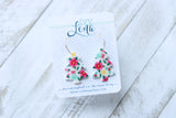 Handcrafted Polymer Clay Earrings- Holiday Floral Art- Tree