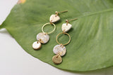 Handcrafted Polymer Clay Earrings- White & Gold