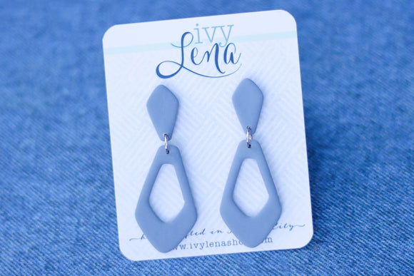 Handcrafted Polymer Clay Earrings- Blue