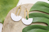 Handcrafted Polymer Clay Earrings- White