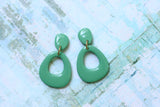 Handcrafted Polymer Clay Earrings- Green