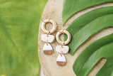 Handcrafted Polymer Clay Earrings- Gold & White