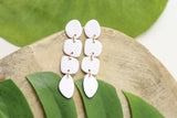 Handcrafted Polymer Clay Earrings- White