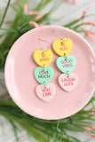 Handcrafted Polymer Clay Earrings- Encouraging Conversation Hearts