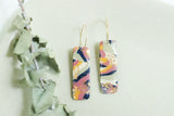 Handcrafted Polymer Clay Earrings- Pink & Sage Rainbow Mix