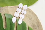 Handcrafted Polymer Clay Earrings- White