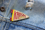 Hand-painted Wooden Pin- Kansas City Flag