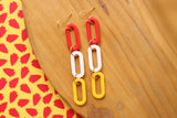 Handcrafted Polymer Clay Earrings- Red and Yellow