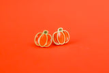 Handcrafted 3D Printed Earrings- Pumpkin Studs
