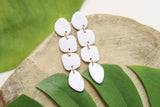 Handcrafted Polymer Clay Earrings- White