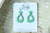 Handcrafted Polymer Clay Earrings- Green