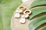 Handcrafted Polymer Clay Earrings- Gold & White