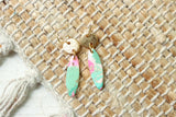 Handcrafted Polymer Clay Earrings- Pink & Green