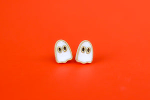 Handcrafted 3D Printed Earrings- Ghost Studs