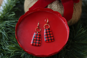 Handcrafted Polymer Clay Earrings- Plaid