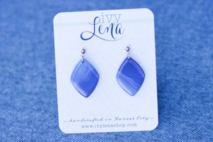 Handcrafted Polymer Clay Earrings- Blue