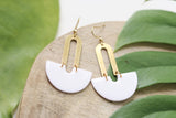 Handcrafted Polymer Clay Earrings- White