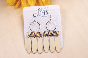 Handcrafted Polymer Clay & Wood Earrings- Fall