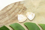 Handcrafted Polymer Clay Earrings- White & Gold Marble