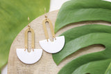 Handcrafted Polymer Clay Earrings- White