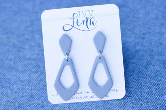 Handcrafted Polymer Clay Earrings- Blue