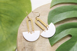 Handcrafted Polymer Clay Earrings- White