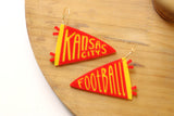 Handcrafted 3D Printed Earrings-KC Football