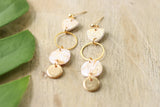 Handcrafted Polymer Clay Earrings- White & Gold