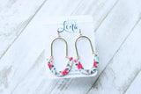 Handcrafted Polymer Clay Earrings- Holiday Floral Art