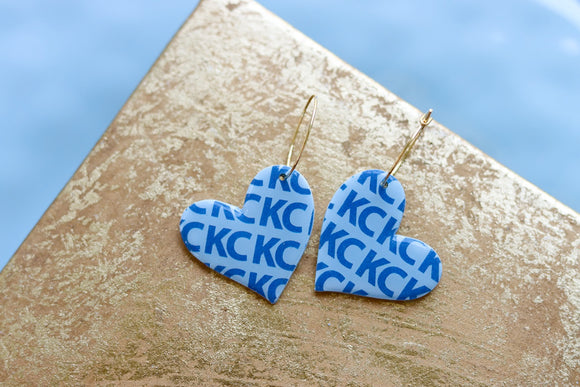 Handcrafted Polymer Clay Earrings- KC Blue