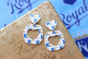 Handcrafted Polymer Clay Earrings- KC Baseball