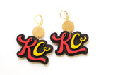 Handcrafted Wood Earrings- KC Football