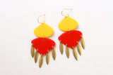 Handcrafted 3D Printed Earrings-Red & Yellow