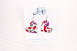 Handcrafted Polymer Clay Earrings- Valentine Doodle