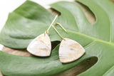 Handcrafted Polymer Clay Earrings- White & Gold Marble