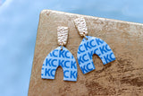 Handcrafted Polymer Clay Earrings- KC Blue