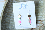 Handcrafted Polymer Clay Earrings- Pink & Green