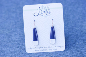 Handcrafted Polymer Clay Earrings- Blue