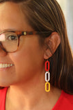 Handcrafted Polymer Clay Earrings- Red and Yellow