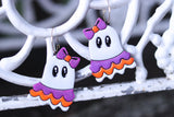 Handcrafted 3D Printed Earrings- Party Ghosts