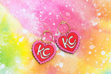 Handcrafted Wood Earrings- KC Scalloped Hearts