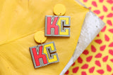 Handcrafted Wood Earrings- KC Football