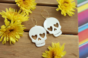 Handcrafted 3D Printed Stud & Dangle Earrings- Skull