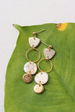 Handcrafted Polymer Clay Earrings- White & Gold