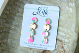 Handcrafted Polymer Clay Earrings- Pink & Green