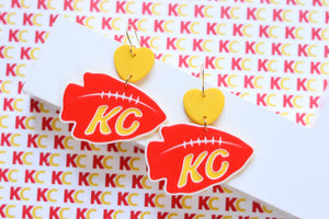 Handcrafted 3D Printed Earrings-KC Football