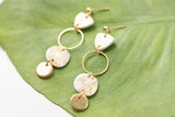 Handcrafted Polymer Clay Earrings- White & Gold