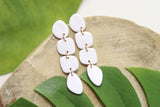 Handcrafted Polymer Clay Earrings- White