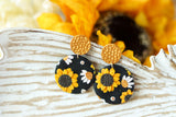 Handcrafted Polymer Clay Earrings- Sunflower