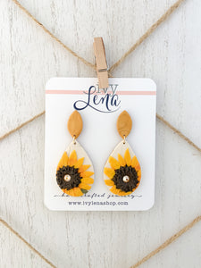 Handcrafted Polymer Clay Earrings- Sunflower